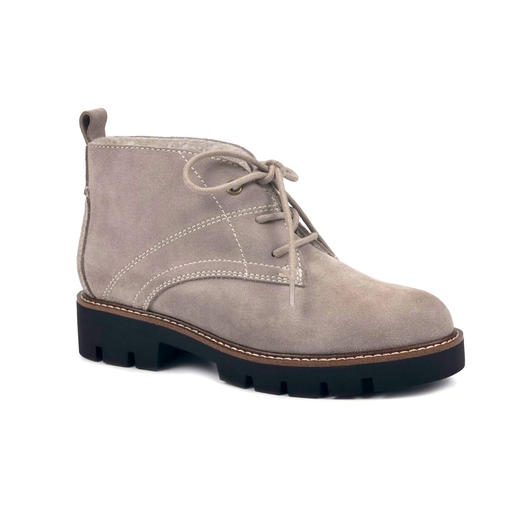 White Mountain Suede Booties Warm-Lined Lace-Up Boots - Groovy Size 9.5